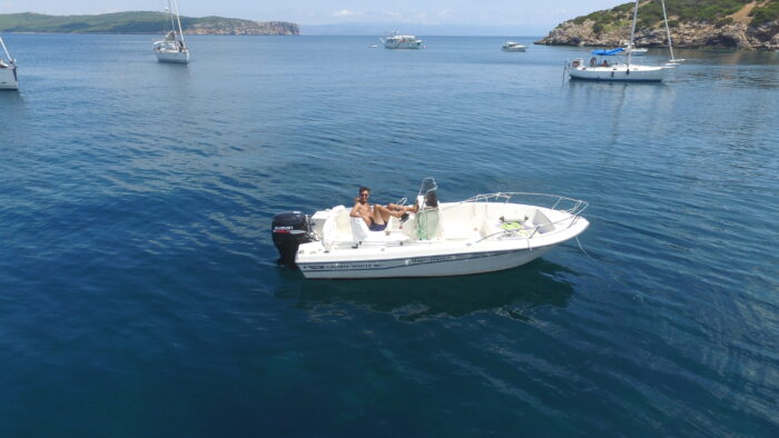 Sunbathing on boat – boat rental Alghero by Ares Turismo Alghero